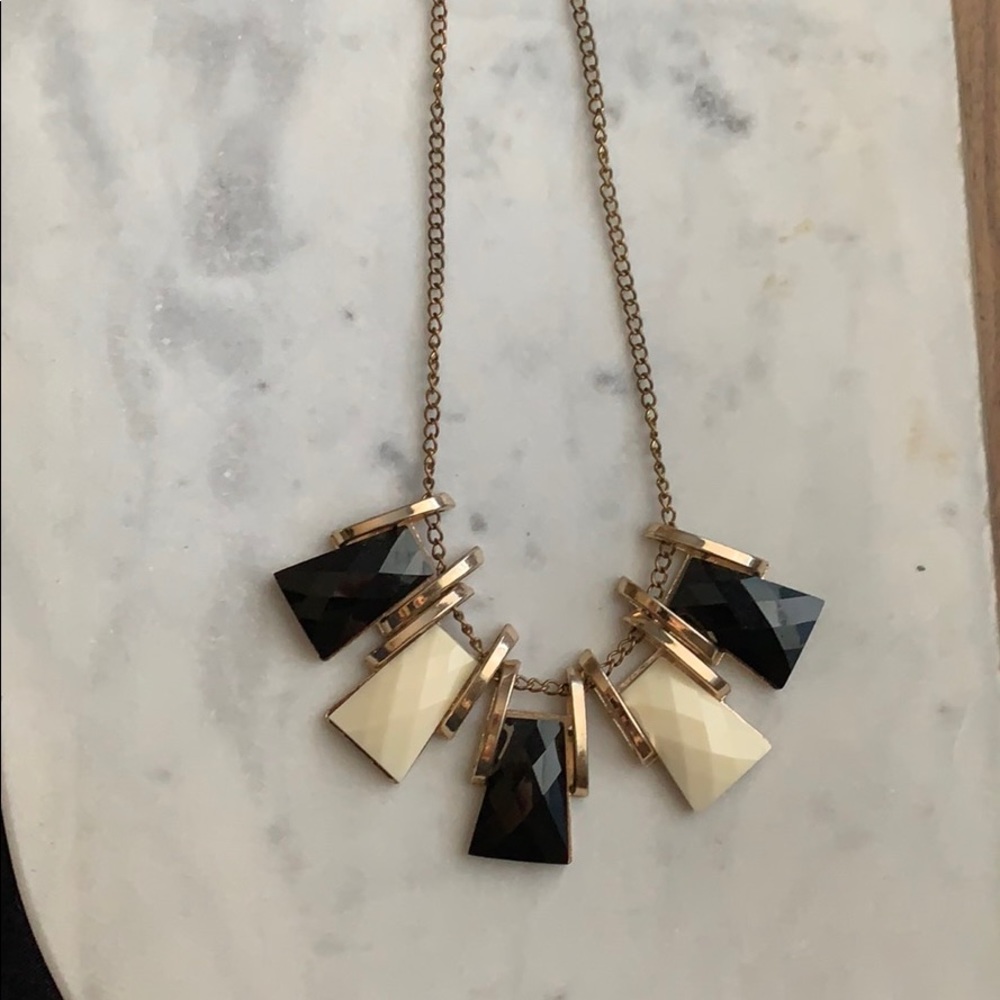 Black and white statement necklace